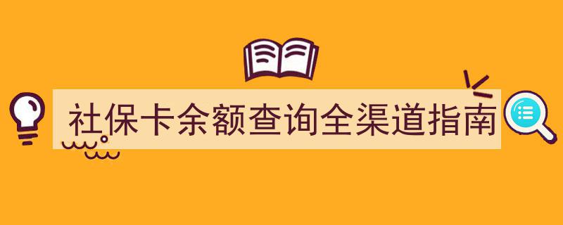 社保卡余额一键查询,全渠道操作指南详解"/