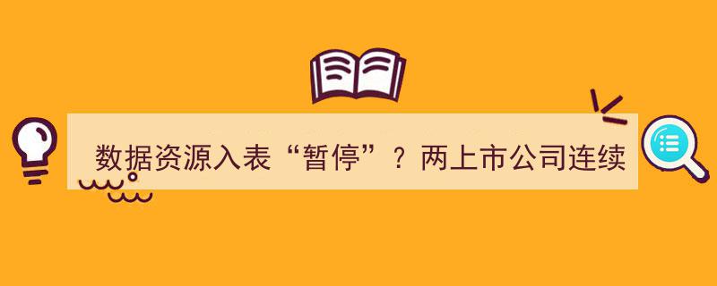 “数据资源入表”暂停疑云,两上市公司连续两期财报消失数据资源披露"/