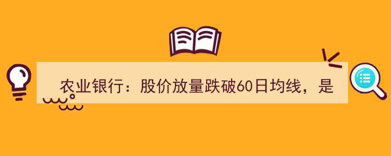 农业银行股价放量跌穿60日均线，空头陷阱疑云,投资者需谨慎观察！"/