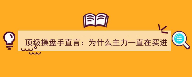 顶级操盘手揭秘,主力持续买入，股价为何反跌之谜"/