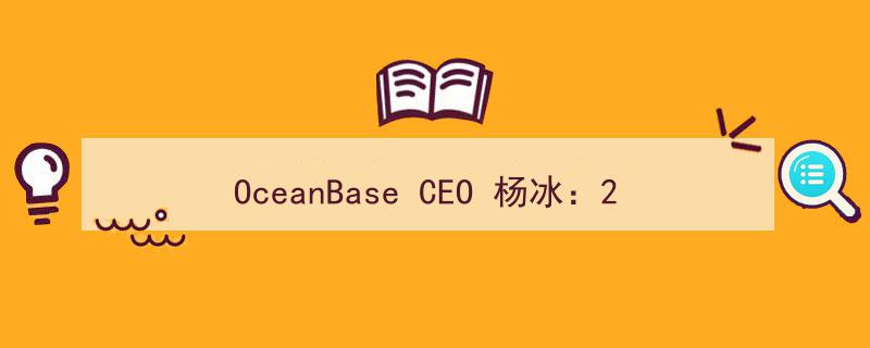 杨冰深度解析,OceanBase