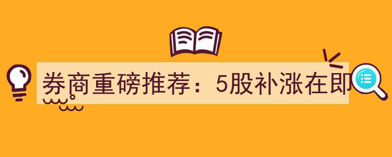 券商力荐,五大潜力股即将迎来补涨良机"/