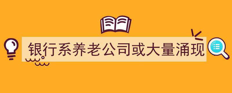 银行系养老公司风起云涌,大量新实体或将涌现市场"/