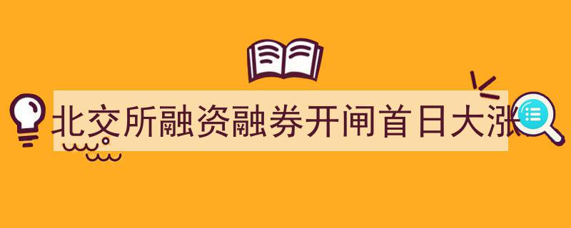 北交所融资融券首日开闸，市场狂欢见证股价大涨盛况"/