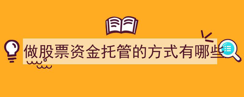 股票资金托管多样化方式解析,探索做股票资金托管的多重路径"/