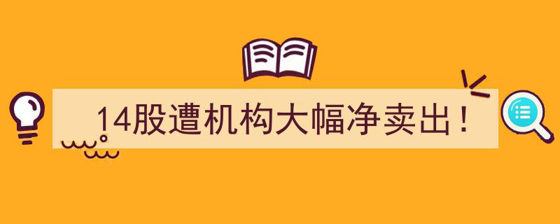 14只股票遭机构集体抛售,揭秘机构大幅净卖出背后的真相！"/