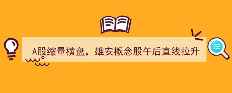 A股缩量横盘格局中，雄安概念股午后直线飙升引关注"/