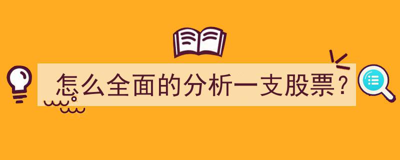 全面解析股票投资,如何全方位分析一支股票？"/