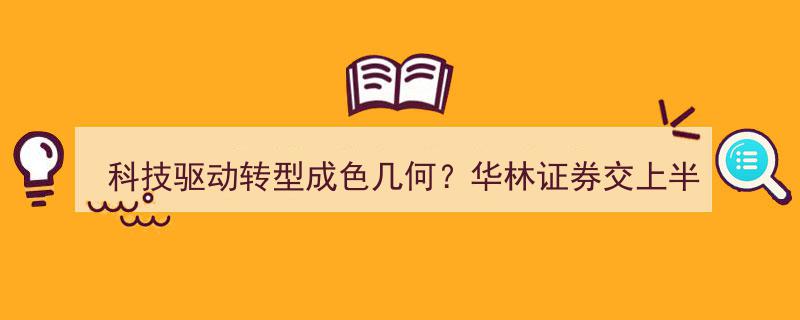 科技驱动变革成效几何？华林证券交上半年业绩答卷，部落制革新架构，未来好戏连台待续"/