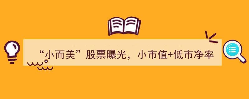 小而美股票盘点,21只小市值、低市净率、低负债潜力股曝光"/