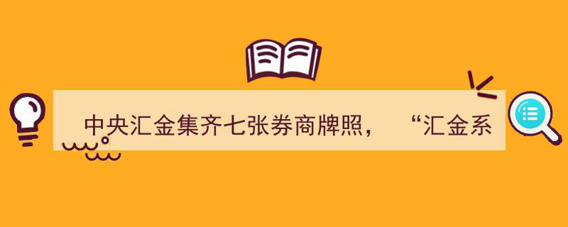 “中央汇金集齐七张券商牌照，汇金系券商今日股价狂欢！”"/