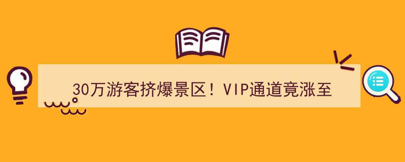 30万游客蜂拥而至！景区VIP通道爆炒至888元，千人深夜齐喊退票惊现现场！"/