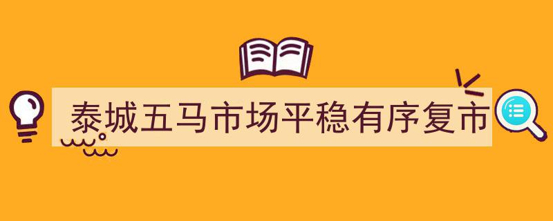 泰城五马市场平稳有序迎来复市盛况"/