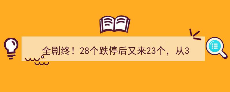 全剧终！28个跌停后再遇23个，股价从35跌至0.1，散户投资者如何自处？"/