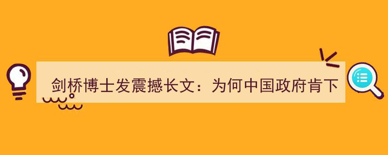 剑桥博士重磅解析,揭秘中国为何在西方“避之不及”的“亏本买卖”上大笔投资"/